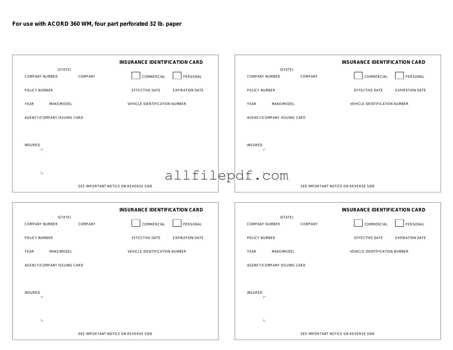 Blank Acord 50 WM PDF Form