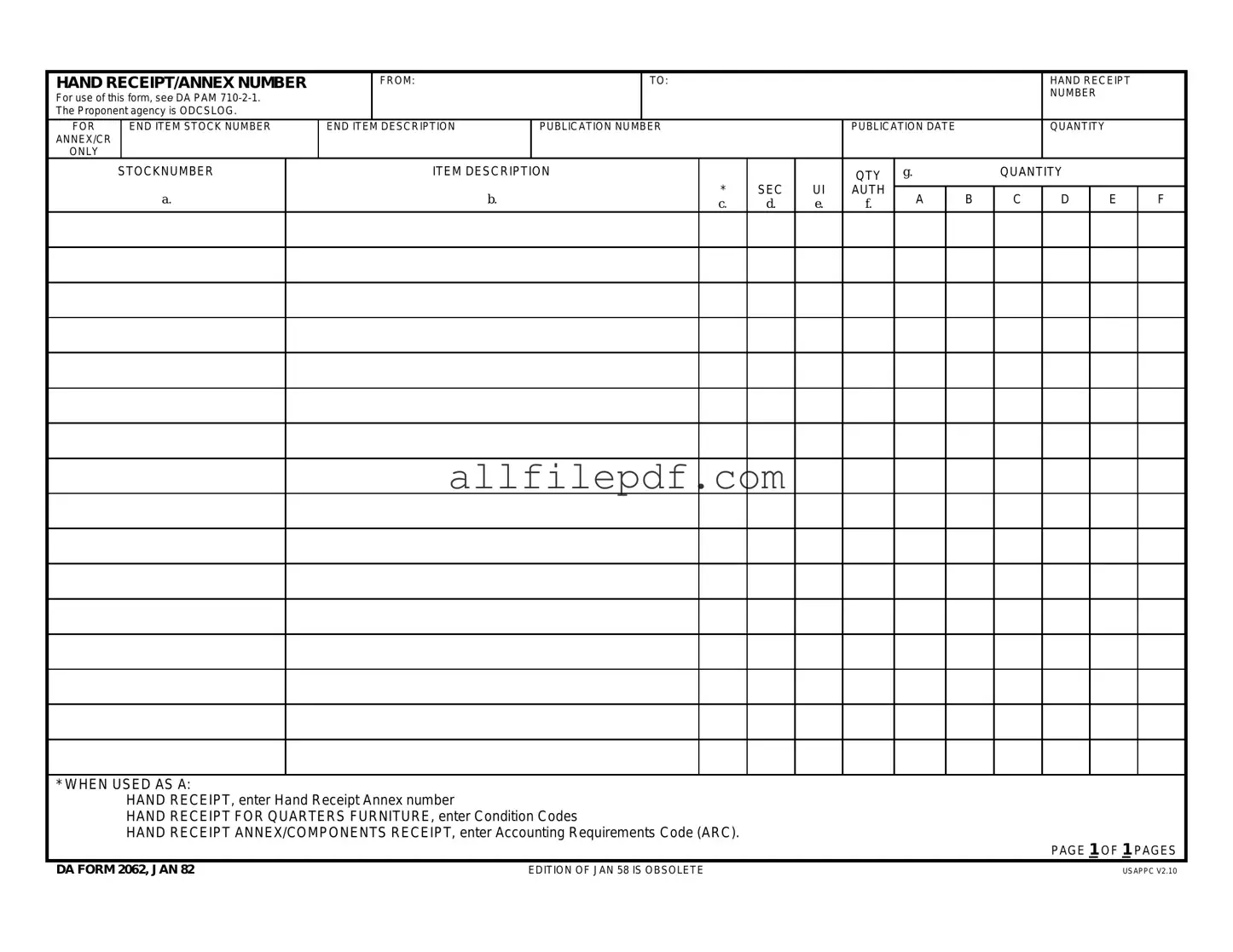 Blank Da PDF Form