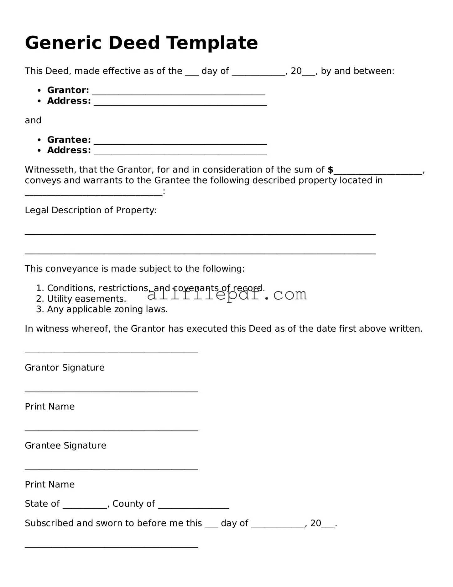 Blank Deed Template