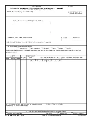 Blank Da 1380 PDF Form