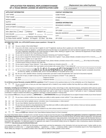 Blank DL-43 PDF Form