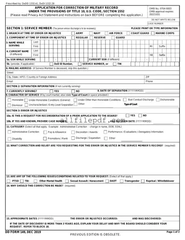 Blank DD 149 PDF Form