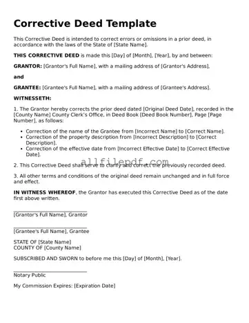 Blank Corrective Deed Template