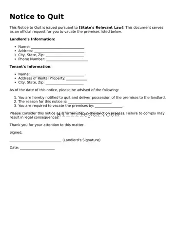 Blank Notice to Quit Template