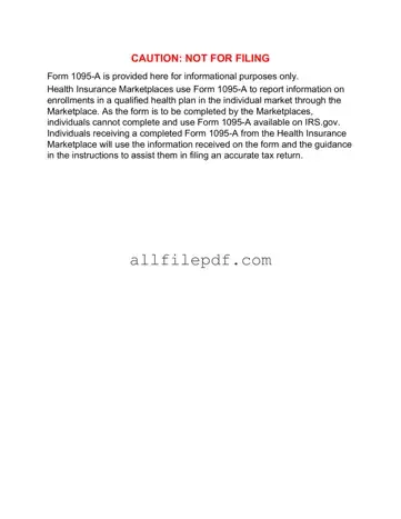 Blank IRS 1095-A PDF Form