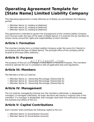 Blank Operating Agreement Template