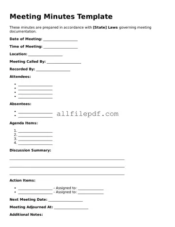 Blank Meeting Minutes Template