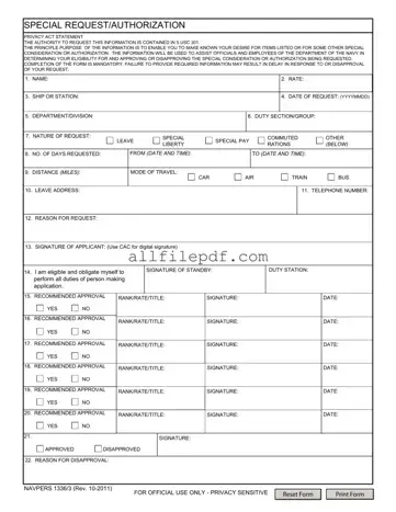 Blank Navpers 1336 3 PDF Form