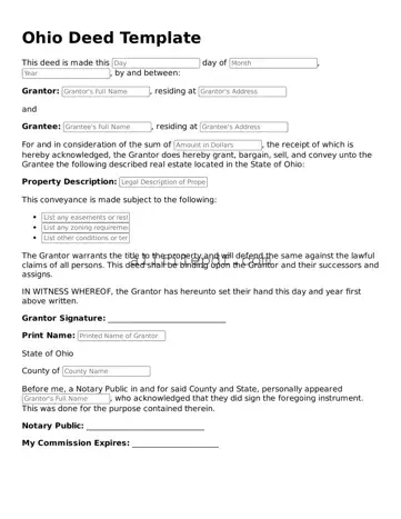 Official  Deed Document for Ohio