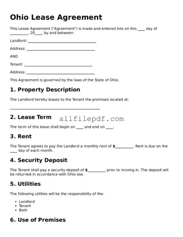Official  Lease Agreement Document for Ohio
