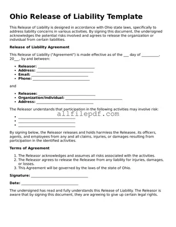 Official  Release of Liability Document for Ohio