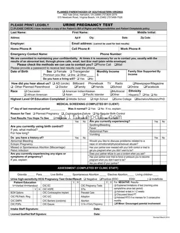 Blank Planned Parenthood Proof PDF Form