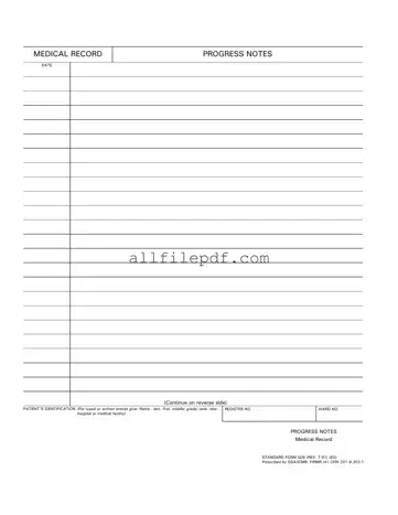 Blank Progress Notes PDF Form