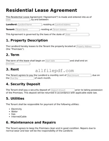 Blank Lease Agreement Template