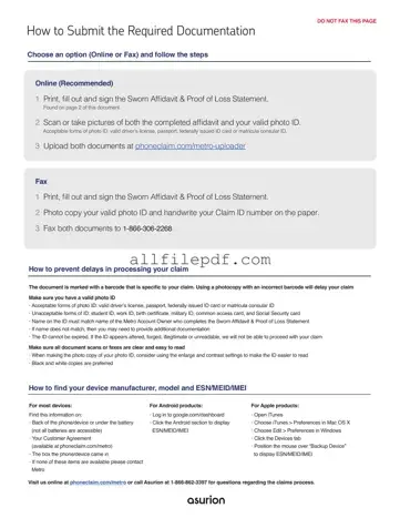 Blank Asurion F-017-08 MEN PDF Form