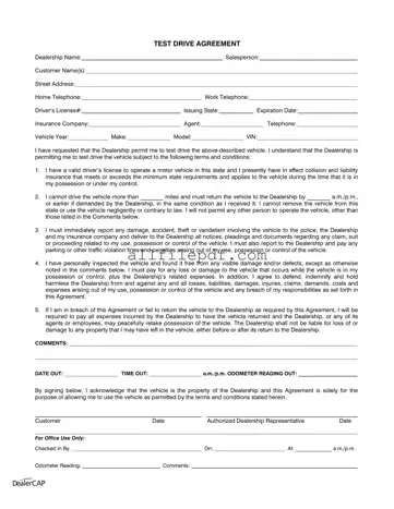 Blank Test Drive PDF Form