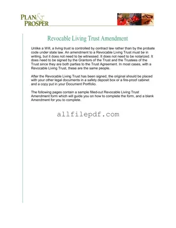 Blank Trust Amendment PDF Form