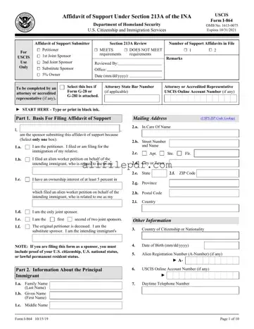 Blank USCIS I-864 PDF Form