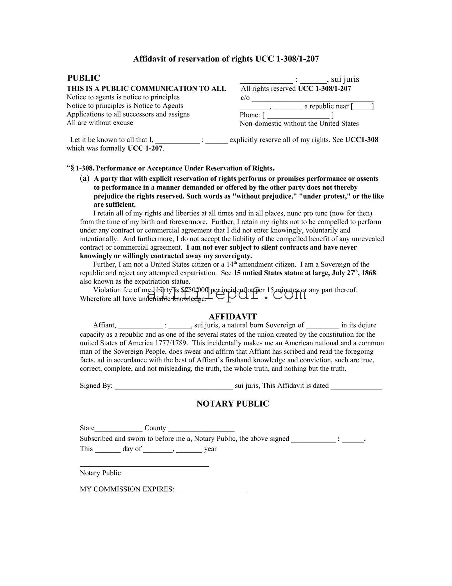 Blank Ucc 1 308 PDF Form